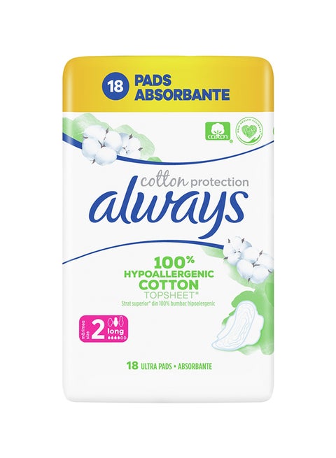Hypoallergenic Cotton Sanitary Pads With Wings 18 Count Multicolour