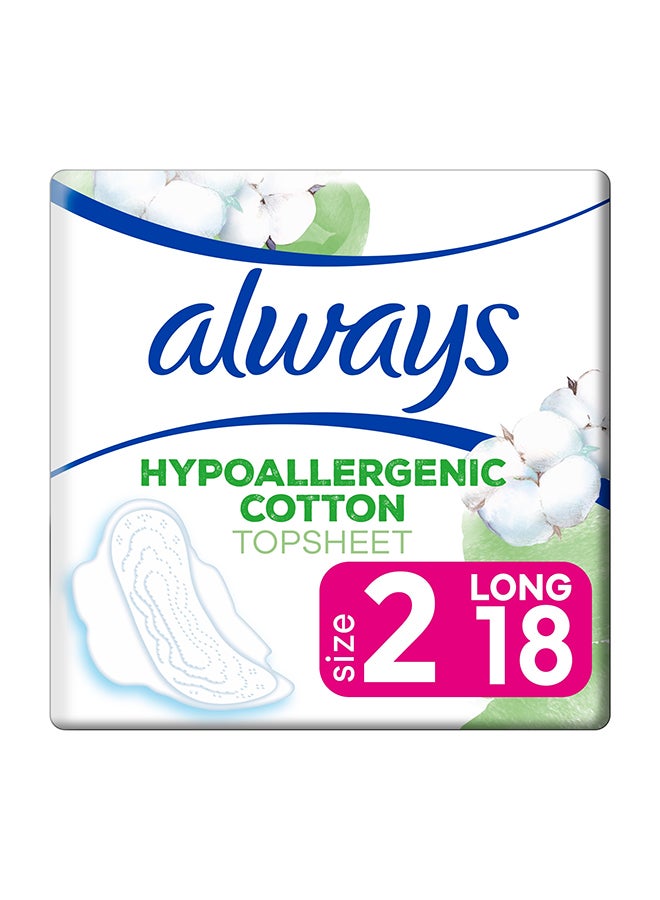 Hypoallergenic Cotton Sanitary Pads With Wings 18 Count Multicolour