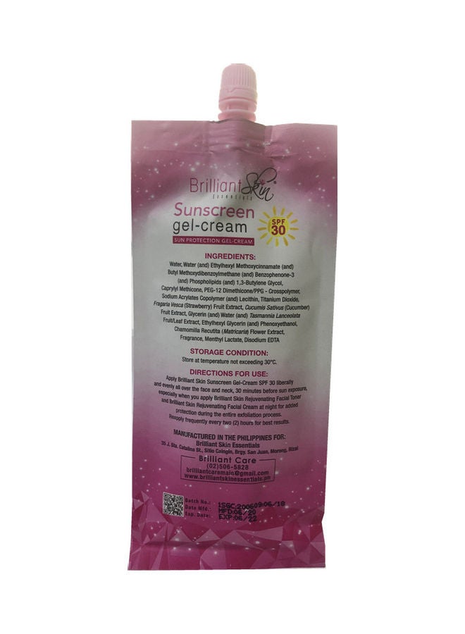 بريليانت سكين كريم جل للوقاية من الشمس بعامل حماية من الشمس SPF30، وردي، 50 جرامًا وردي 50جرام  - Image 2