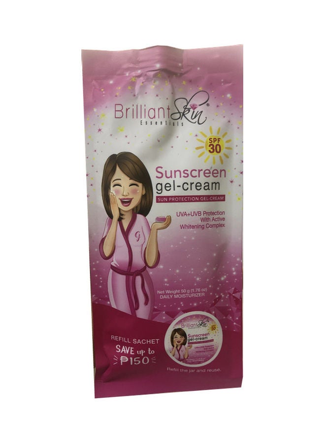بريليانت سكين كريم جل للوقاية من الشمس بعامل حماية من الشمس SPF30، وردي، 50 جرامًا وردي 50جرام  - Image 3