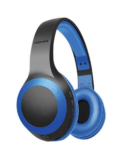 PROMATE Bluetooth Headphone, Over-Ear Deep Bass Wired/Wireless Headphone with Long Playtime, Hi-Fi Sound, Built-In Mic, On-Ear Controls, Soft Earpads, MicroSD Card Slot and AUX Port For iPhone, Samsung, iPad Pro, LaBoca Black/Blue  - Image 1