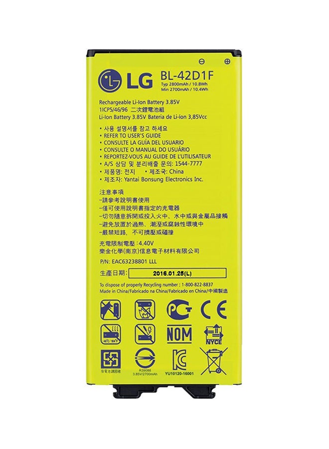 إل جي - بطارية بديلة لهاتف إل جي H850 Bl-42D1F 2800.0 mAh أصفر - Image 1