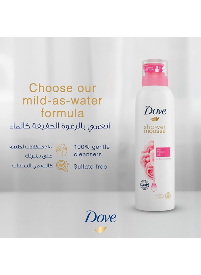 Dove - Shower Mousse With Rose Oil 200ml - Image 1
