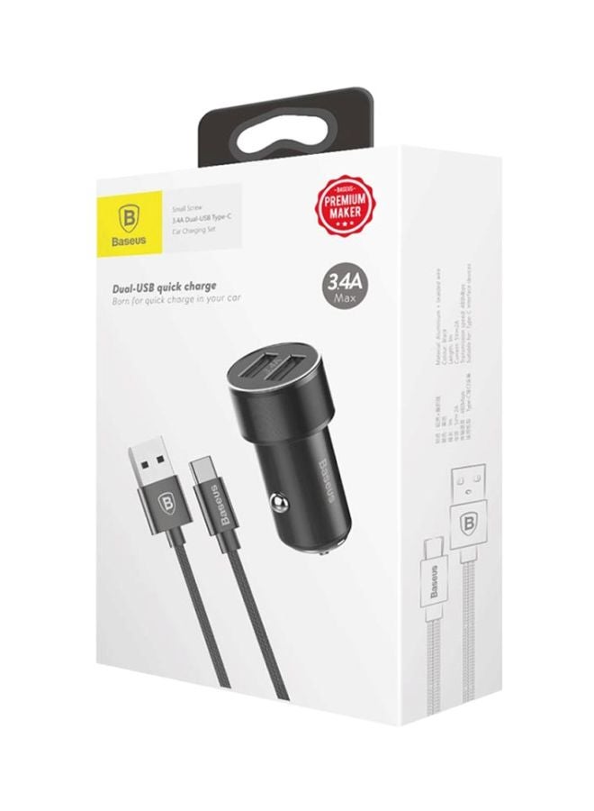 Baseus Dual-USB Car Phone Charger With Data Sync Charging Cable - Image 5