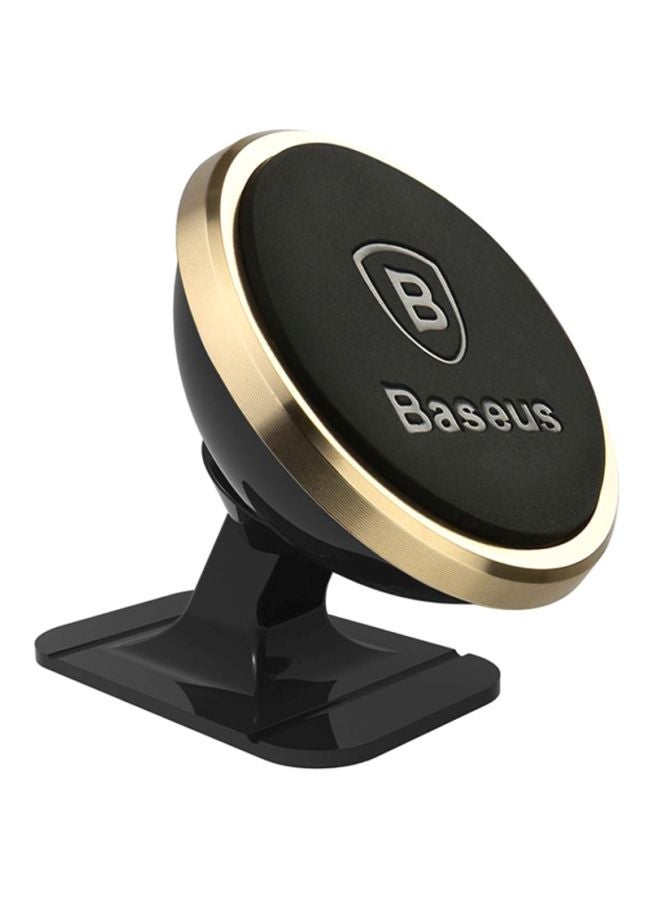 Baseus 360-Degree Magnetic Car Mount Dashboard Cell Phone Holder Compatible For iPhone 13 Pro/13 Pro Max/13/13 Mini, iPhone 12/11 Pro, iPhone Xs XR X SE 8 7 Plus 6S 6, Samsung Galaxy S20 S10 S9 S8 Plus Note 10 9 Black/Gold  - Image 1
