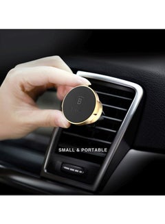 Baseus 360-Degree Magnetic Car Mount Dashboard Cell Phone Holder Compatible For iPhone 13 Pro/13 Pro Max/13/13 Mini, iPhone 12/11 Pro, iPhone Xs XR X SE 8 7 Plus 6S 6, Samsung Galaxy S20 S10 S9 S8 Plus Note 10 9 Black/Gold  - Image 3