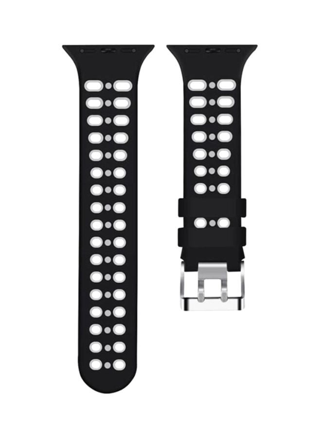 LNKOO - Replacement Band For Apple Watch Series 1/2/3/4 42mm Black/White/Silver - Image 1