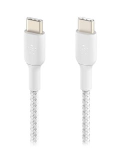 belkin Belkin Braided USB-C to USB-C Cable (USB Type-C Fast Charge Cable for Samsung, Pixel, iPad Pro and More) - 1m,White White  - Image 2