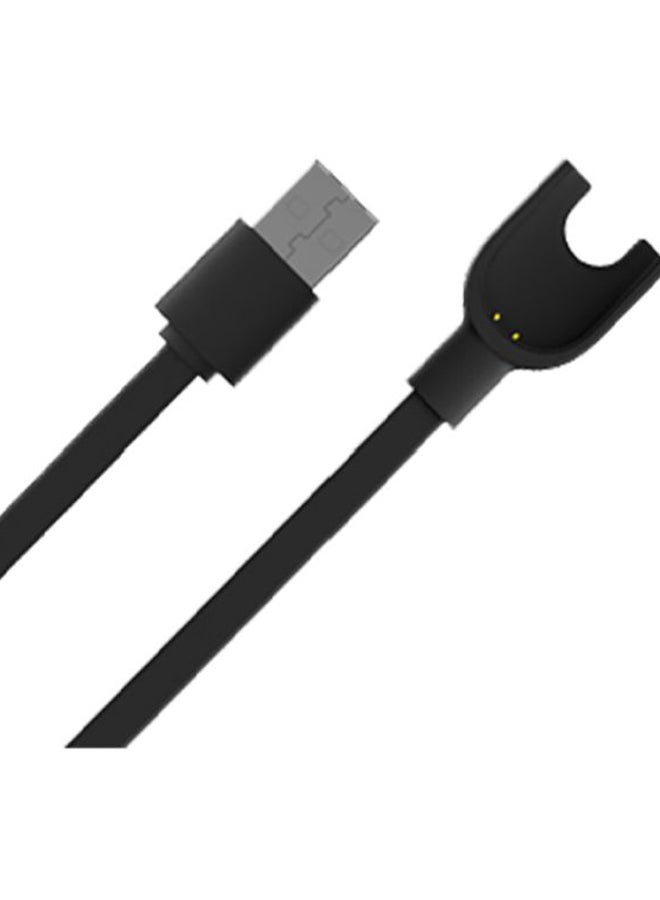 MARGOUN Replacement Strap For Xiaomi Mi Band 3 With USB Charger Cable Black  - Image 2
