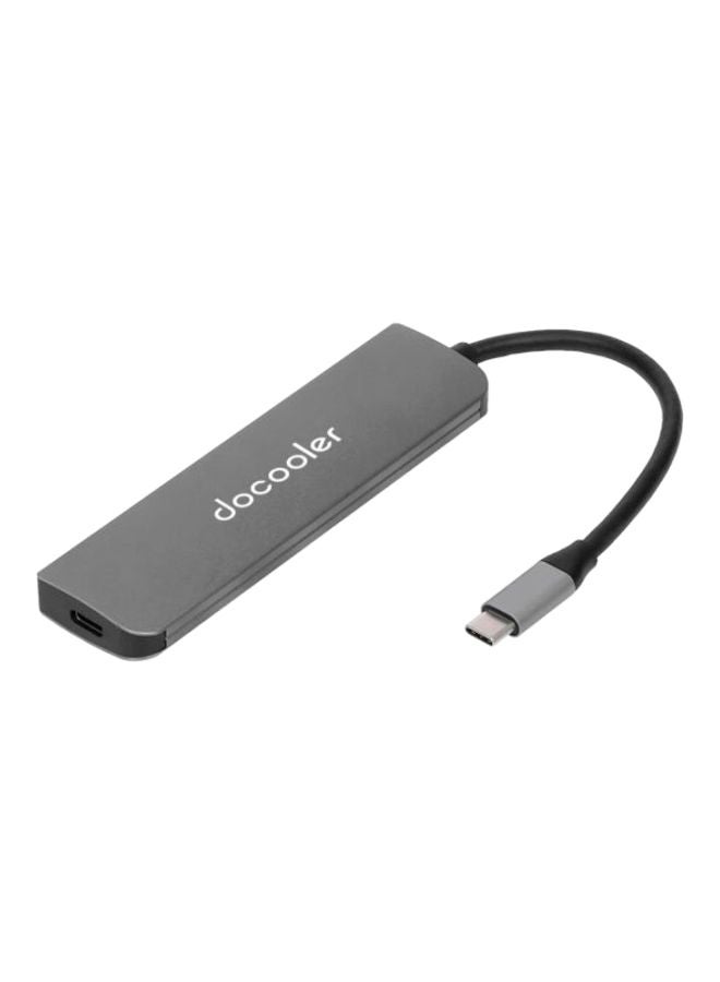 docooler 6-In-1 Type-C To USB 3.0 Charging Hub Grey - Image 2