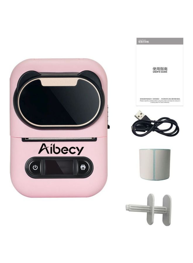 Aibecy Portable Thermal Label Printer Black/Pink/Grey  - Image 1