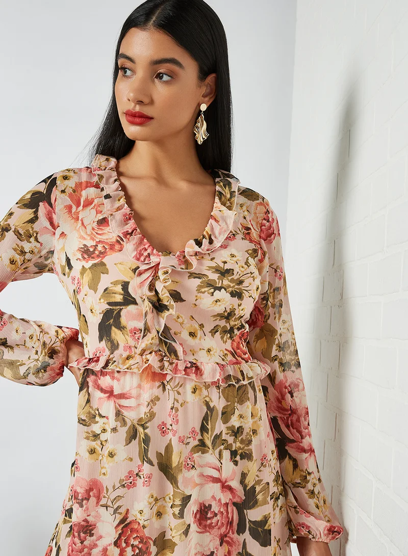 NEW LOOK Honey Blooms Print Dress Pink Pattern