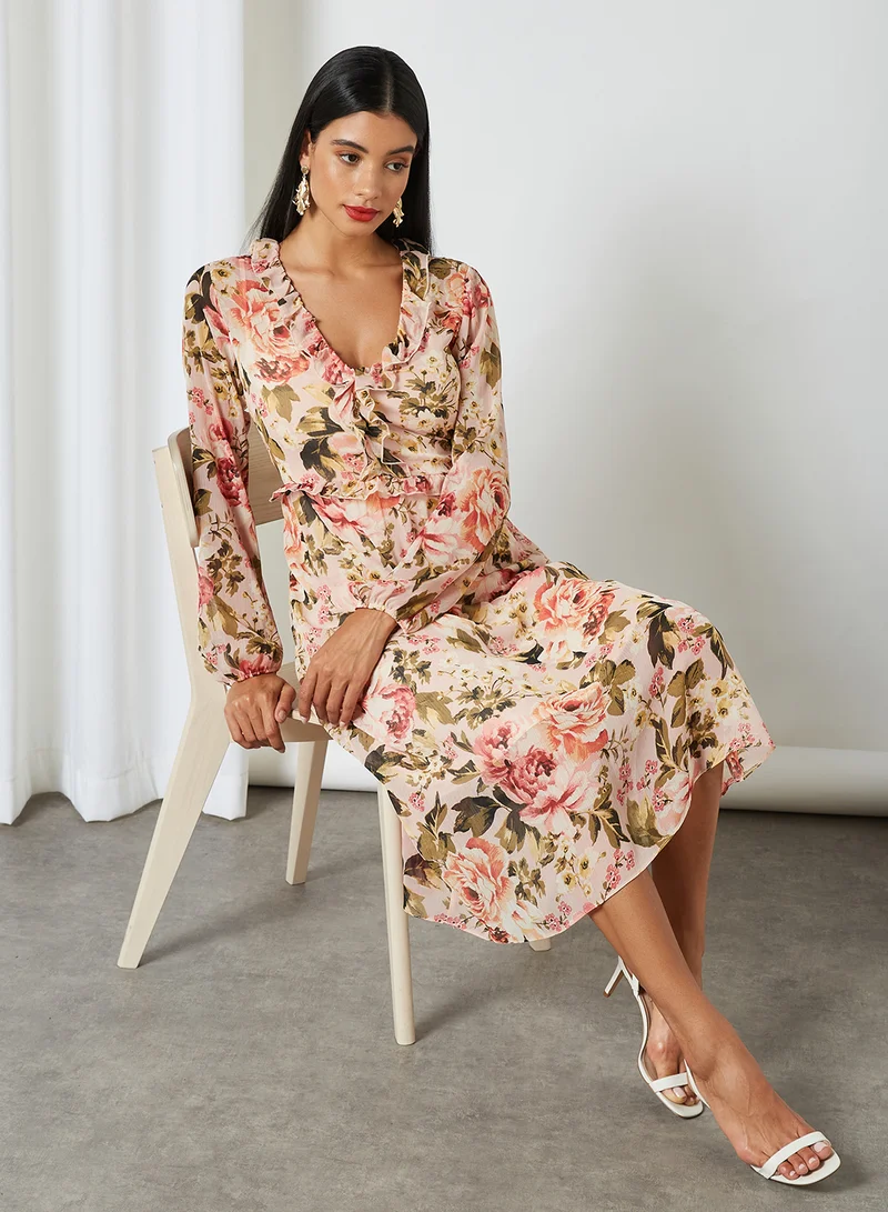 NEW LOOK Honey Blooms Print Dress Pink Pattern