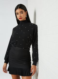 NEW LOOK Polka Dot Pattern Blouse Black  - Image 1