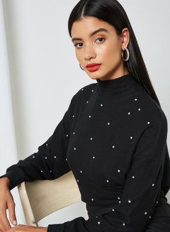 NEW LOOK Polka Dot Pattern Blouse Black  - Image 4
