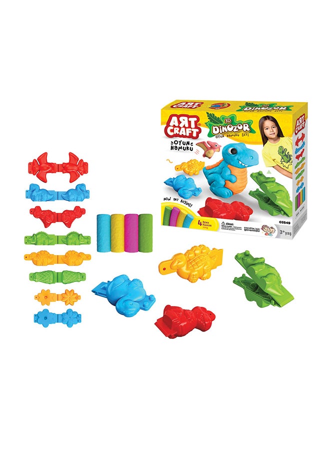 ديدي طقم ألعاب مكوّن من عجينة مع قوالب ثلاثية الأبعاد بنمط ديناصور - Image 1