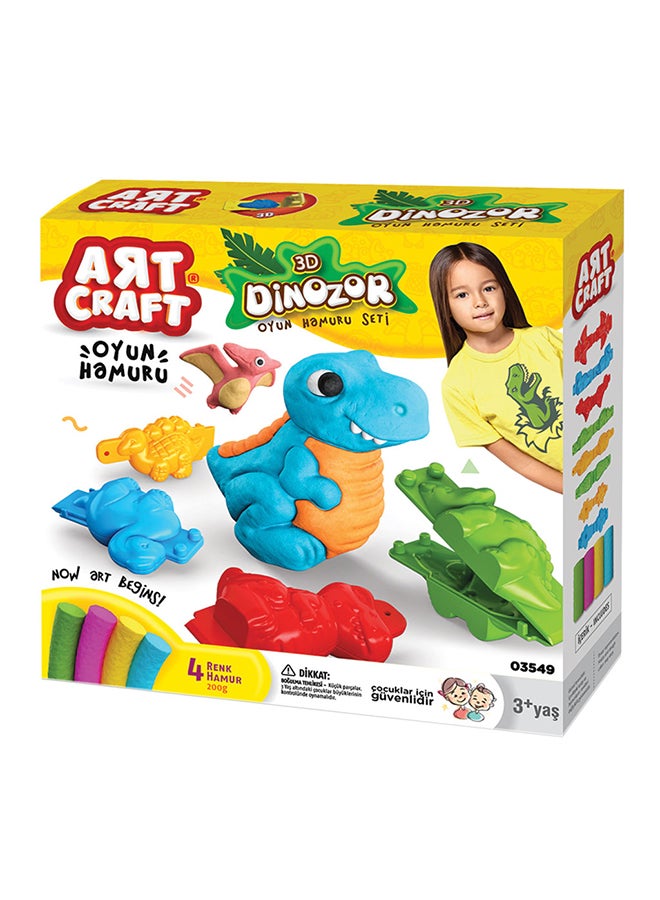 ديدي طقم ألعاب مكوّن من عجينة مع قوالب ثلاثية الأبعاد بنمط ديناصور - Image 2