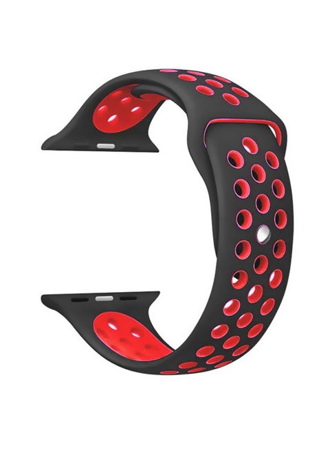 Silicone strap for Apple Watch Band Black/Red