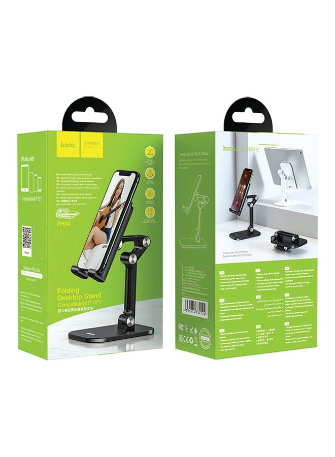Hoco - Excellent Double Folding Phone Stand 4.7-13 Inches Black - Image 1