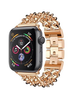 Voberry Double Row Cowboy Chain Metal Replacement Band For Apple Watch Series 4 44mm Rose Gold  - Image 3