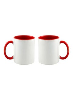 FBGenics 2-Piece Mom And Dad Printed Mug Set Red/White/Black  - Image 2