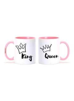 2-Piece King And Queen Printed Mug Set Pink/White/Black - v1617289517/N46011900A_1