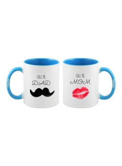 2-Piece Call Me Mom And Dad Printed Mug Blue/White/Black - v1617289519/N46011986A_1