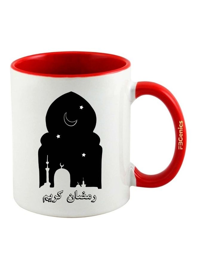 FBGenics Ramadan Kareem Night Printed Mug Red/White - Image 1