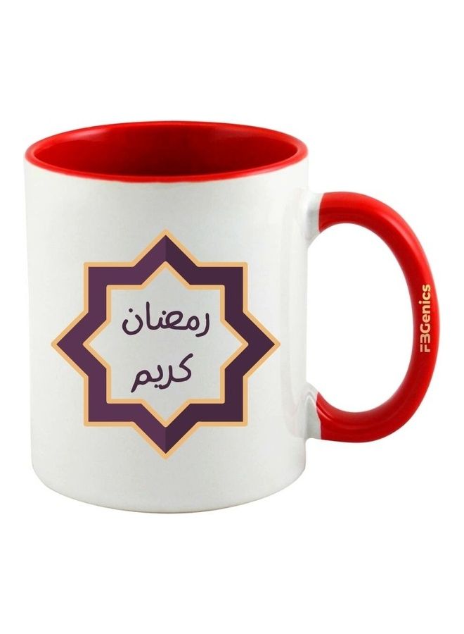 FBGenics Ramadan Kareem Design Printed Mug Red/White - Image 1