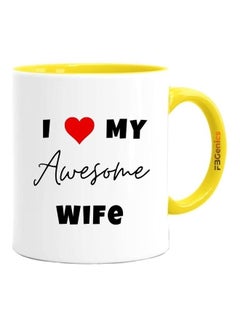 I Love My Awesome Wife Printed Mug Yellow/White/Black - v1617289537/N46011844A_1