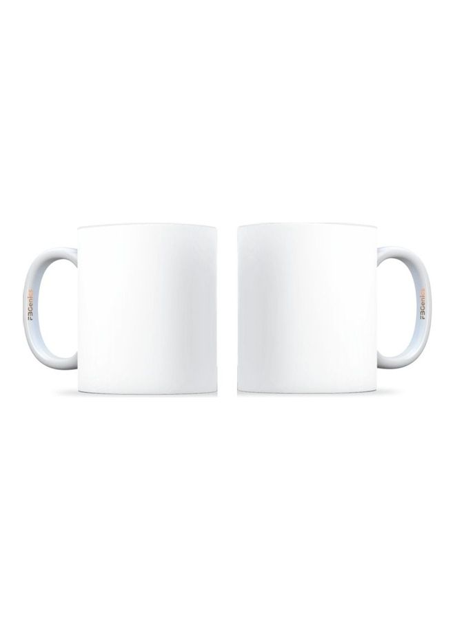 FBGenics 2-Piece Mom And Dad Printed Mug Set White/Black 325ml - Image 2
