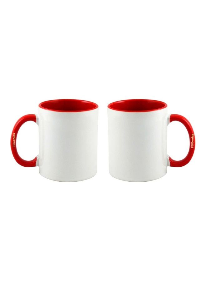 FBGenics 2-Piece King And Queen Printed Mug Set Red/White/Black - Image 2