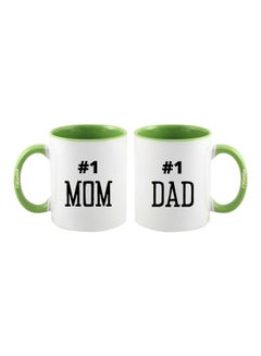 2-Piece Mom And Dad Printed Mug Set Green/White/Black 325ml - v1617289789/N46011922A_1