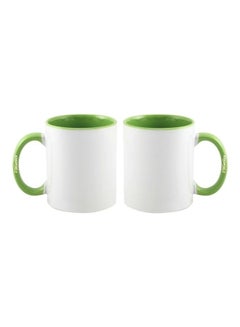 FBGenics 2-Piece Mom And Dad Printed Mug Set Green/White/Black 325ml  - Image 2