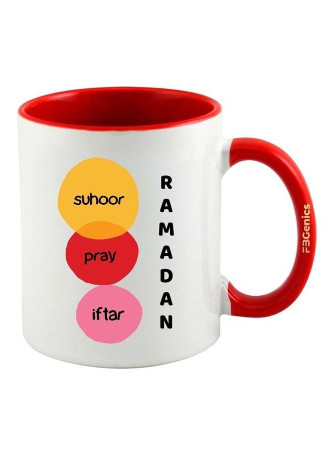 FBGenics Ramadan Suhoor Pray Iftar Printed Mug Red/White/Black - Image 1