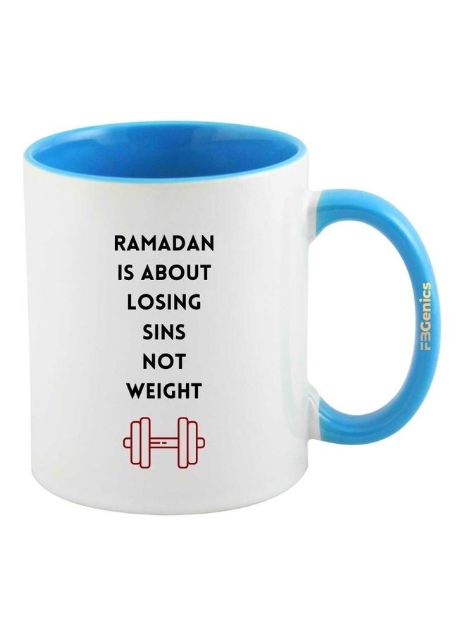 FBGenics Losing Sins Not Weight Ramadan Printed Mug Blue/White - Image 1
