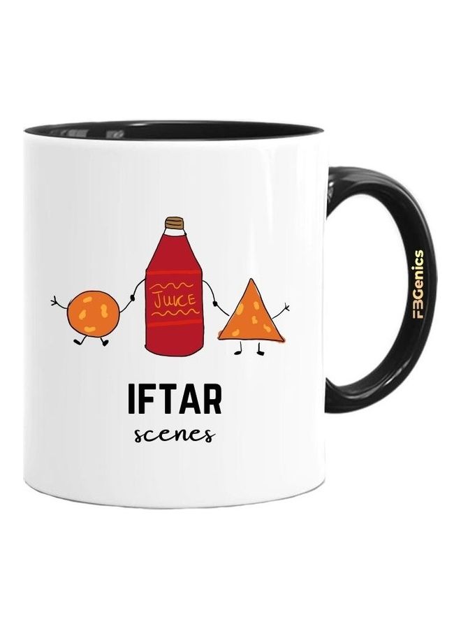 FBGenics Iftar Scenes Ramadan Printed Mug Black/White/Yellow - Image 1