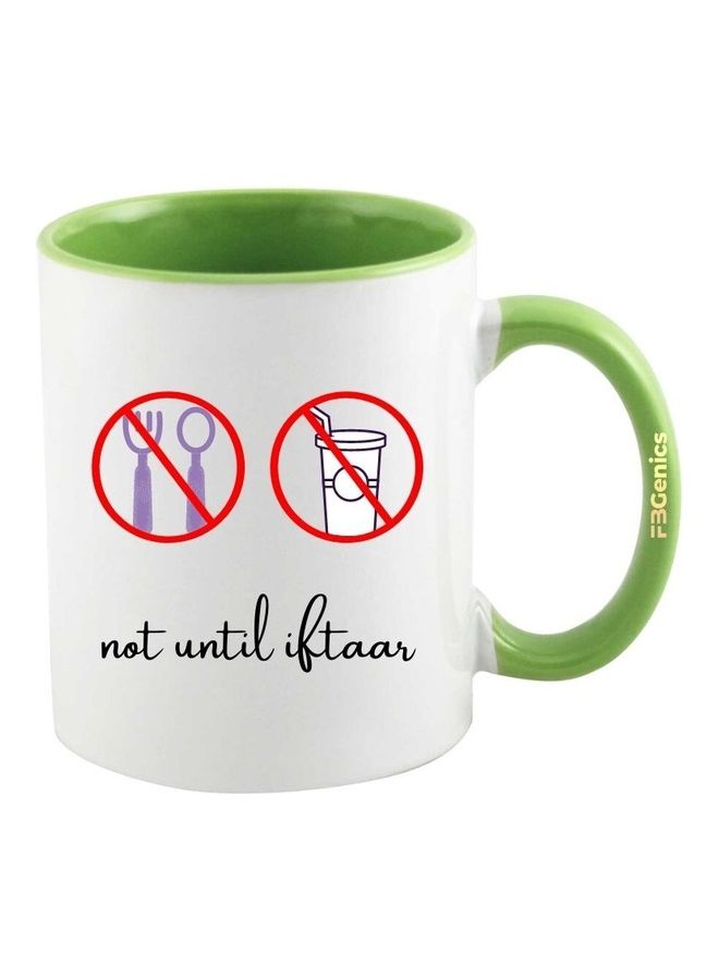 FBGenics Not Until Iftar Printed Mug Green/White/Black - Image 1