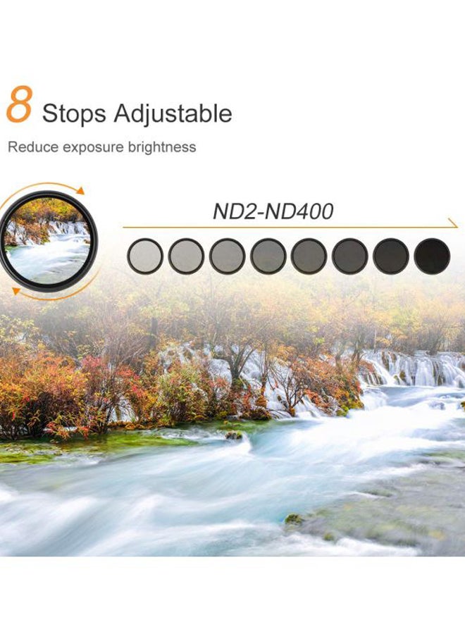 K&F Concept Ultrathin Variable ND2 To ND400 Adjustable Neutral Density Filter Black  - Image 4