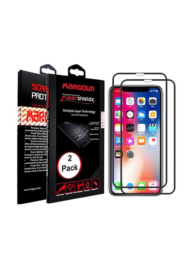 مارجون قطعتان من لاصقة حماية الشاشة لهاتف أبل آيفون XS أسود/شفاف - Image 2
