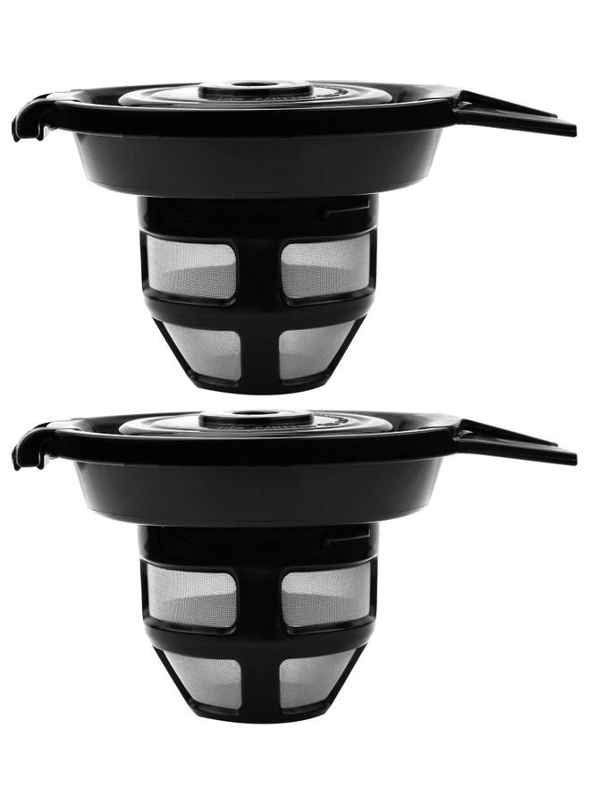 2-Piece Reusable Refillable Coffee Filter Black 14.5x9.5x12.3cm