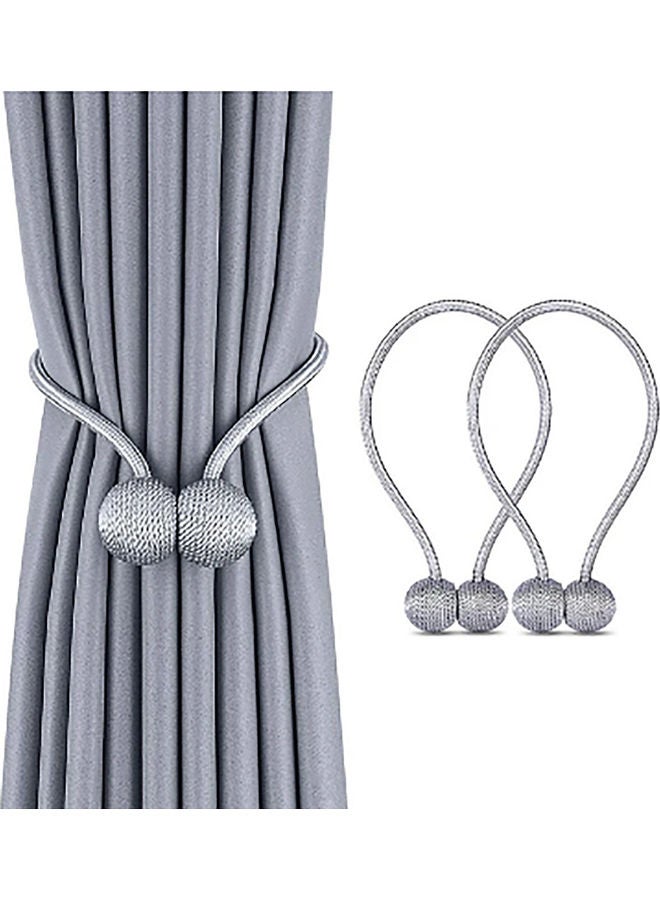 2-Pieces Curtain Tiebacks Magnetic Holder Silver - v1617302848/N46014276A_1