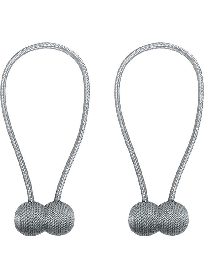 AIWANTO 2-Pieces Curtain Tiebacks Magnetic Holder Silver  - Image 2