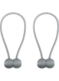 AIWANTO 2-Pieces Curtain Tiebacks Magnetic Holders Silver  - Image 2