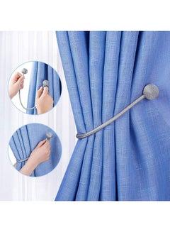 AIWANTO 2-Pieces Curtain Tiebacks Magnetic Holders Silver  - Image 4