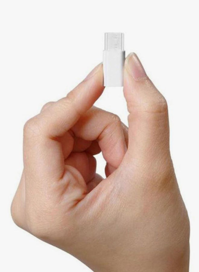 Voberry 5-Piece Type-C To Micro USB Data Sync Charging Adapter Set White/Silver - Image 3