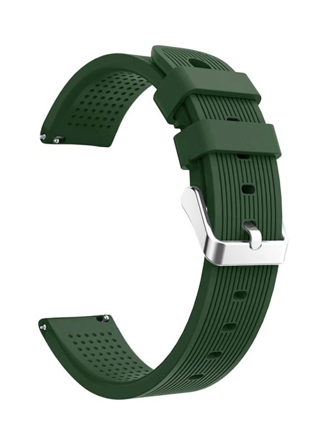 Voberry Sport Soft Silicon Accessory Wirstband For Samsung Galaxy Watch 42/40/44mm Green/Silver - Image 1