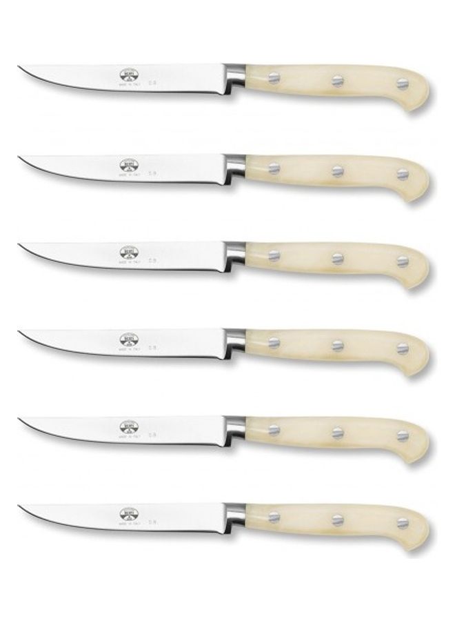 6-Piece Steak Knife Set Beige/Silver - v1617338145/N46014419A_2