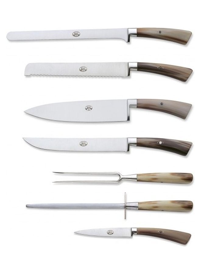 بيرتي طقم سكاكين مطبخ وطاولة مكوّن من 14 قطعة. بني/فضي - Image 3