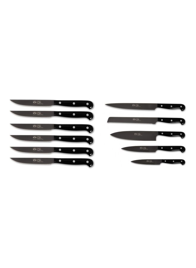 بيرتي طقم سكاكين مطبخ مكون من 18 قطعة أسود/فضي - Image 2